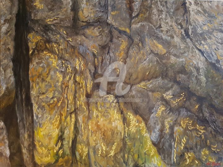 Pintura titulada "Mina de oro II" por Cristina Del Rosso, Obra de arte original, Oleo