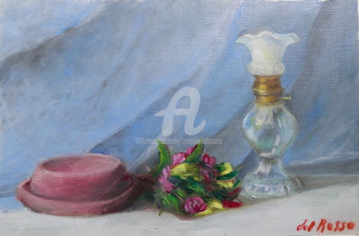 Pintura titulada "El quinqué (The oil…" por Cristina Del Rosso, Obra de arte original, Oleo