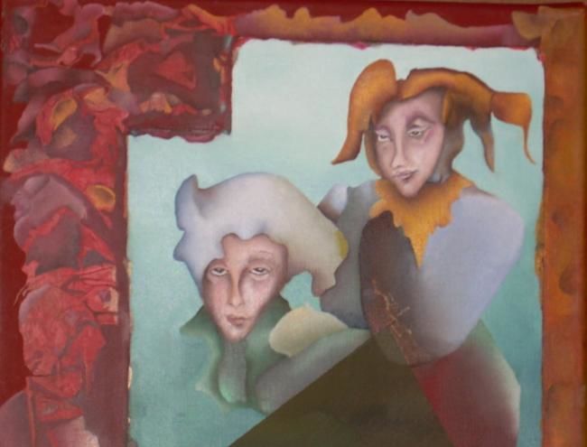 Schilderij getiteld "Delirios y derrosas" door Cristina, Origineel Kunstwerk, Olie