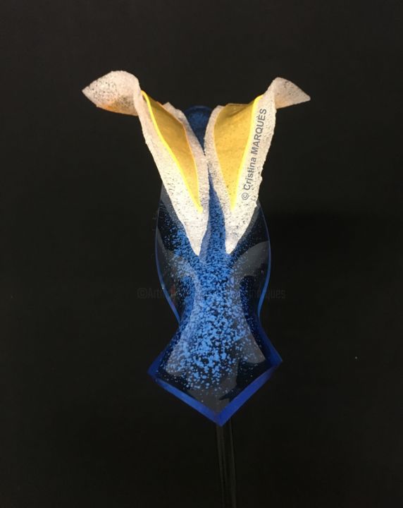 Sculpture intitulée "Guiraca Bleu" par Cristina Marquès, Œuvre d'art originale, Plastique