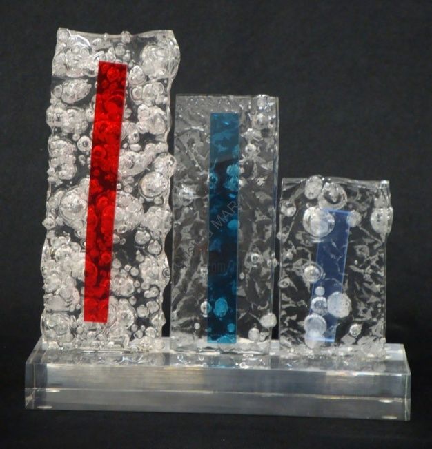 Sculpture titled "Colors Ice Doors II" by Cristina Marquès, Original Artwork, Plastic