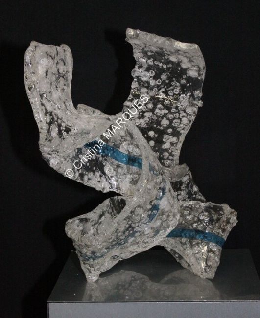 Sculpture titled "Blue Memories" by Cristina Marquès, Original Artwork, Plastic