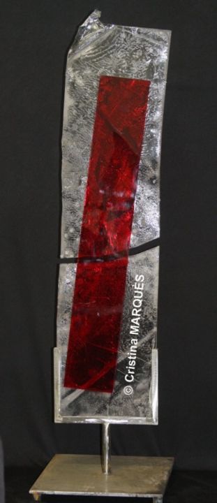 Sculpture intitulée "Cracked Red Ice" par Cristina Marquès, Œuvre d'art originale, Plastique