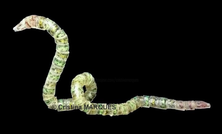 Sculpture titled "Kaa" by Cristina Marquès, Original Artwork, Plastic