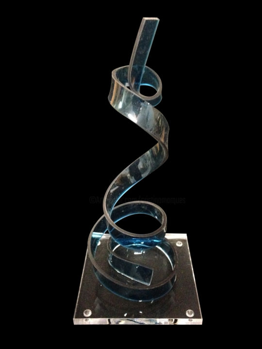 Sculpture intitulée "Sapin Spirale Blue" par Cristina Marquès, Œuvre d'art originale, Objets