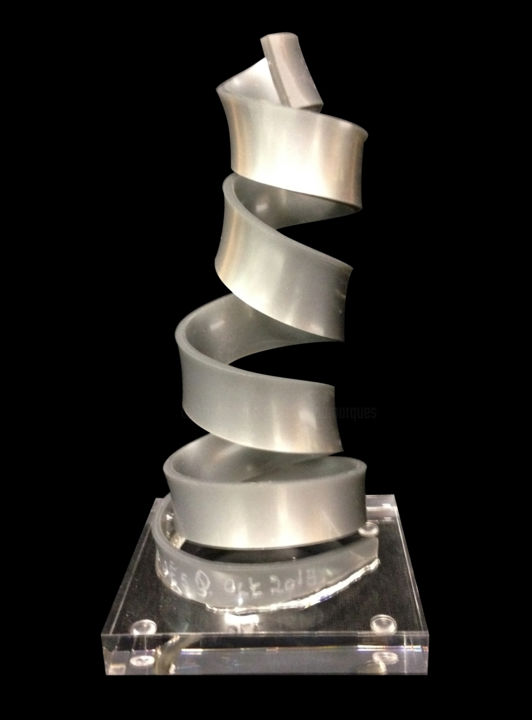 Sculpture titled "Sapin Spirale Silver" by Cristina Marquès, Original Artwork, Objects