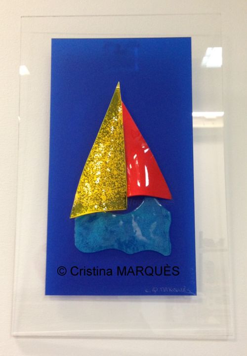 Γλυπτική με τίτλο "Le Voilier" από Cristina Marquès, Αυθεντικά έργα τέχνης, Πλαστική ύλη