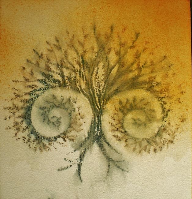 Painting titled "Hallow tree" by Maria Cristina Sburlea, Original Artwork