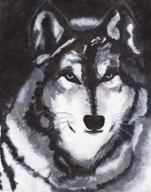 Painting titled "Dog" by Maria Cristina Sburlea, Original Artwork