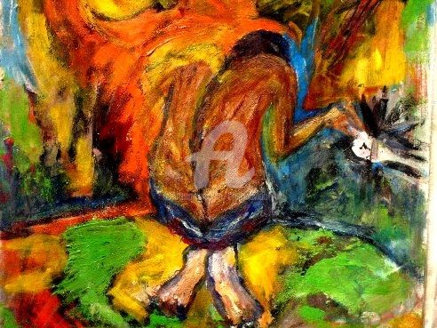 Pintura titulada "Chico del arroyo IV…" por Cristina Vidal, Obra de arte original