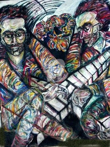 Painting titled "El Musico" by Cristina Vidal, Original Artwork