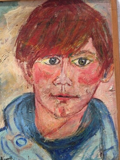 Dibujo titulada "Retrato de juani" por Cristina Vidal, Obra de arte original,
