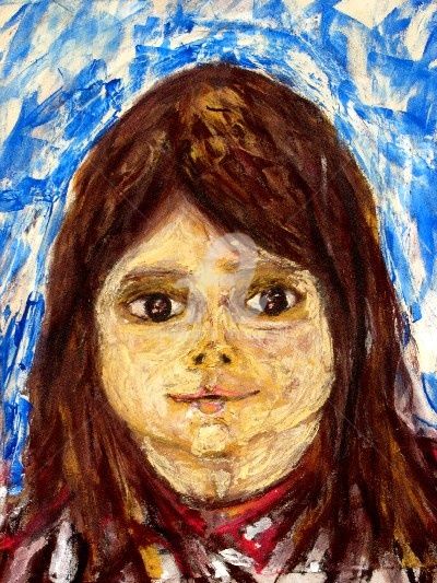 Dibujo titulada "Retrato de Magui" por Cristina Vidal, Obra de arte original