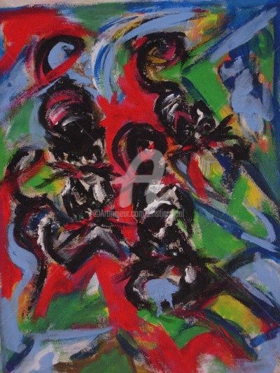 Pintura titulada "Los gritos de los g…" por Cristina Vidal, Obra de arte original
