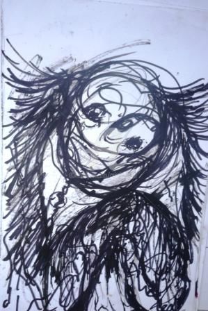Pintura titulada "Dibujo de Flamenco…" por Cristina Vidal, Obra de arte original