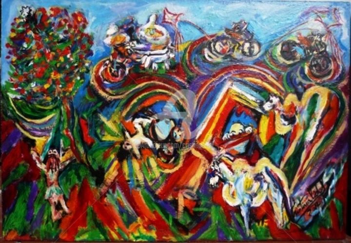 Painting titled ""Recuerdos de mi in…" by Cristina Vidal, Original Artwork