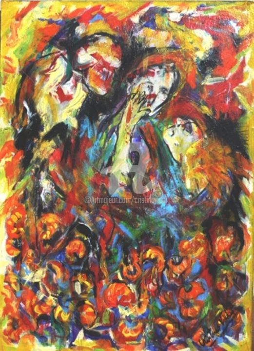 Painting titled "" De amores y camar…" by Cristina Vidal, Original Artwork