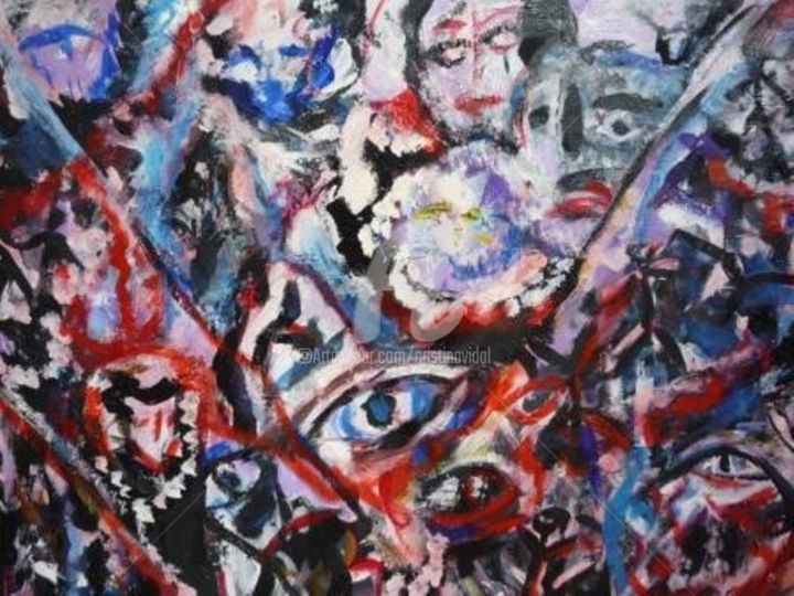Pintura intitulada ""La terrorifica men…" por Cristina Vidal, Obras de arte originais