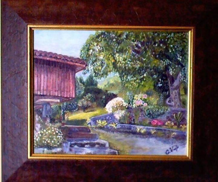 Painting titled "El Huerto" by Cristina Viejo, Original Artwork, Oil