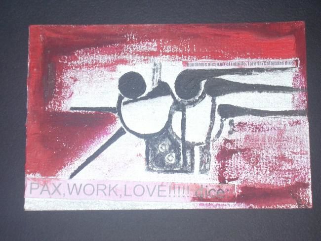 Prenten & gravures getiteld ""Pax,Work,Love" Hom…" door Cristy, Origineel Kunstwerk