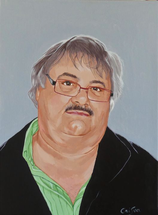 Peinture intitulée "monsieur H." par Christelle Vaesken, Œuvre d'art originale, Acrylique