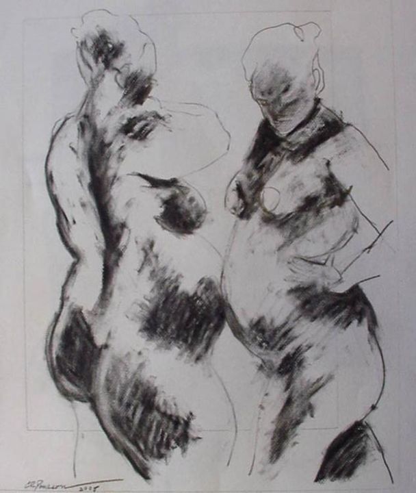Drawing titled "Life Drawing 13" by Catherine Rogers, Original Artwork
