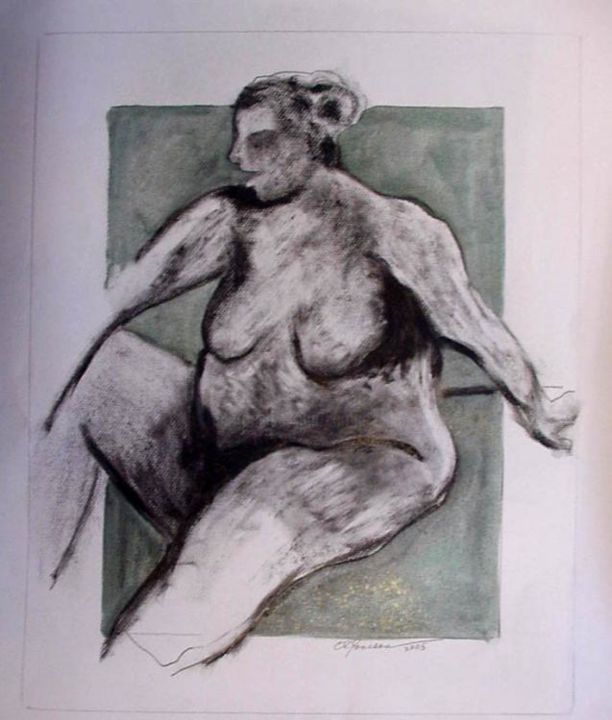 Painting titled "Life Drawing 24" by Catherine Rogers, Original Artwork, Oil