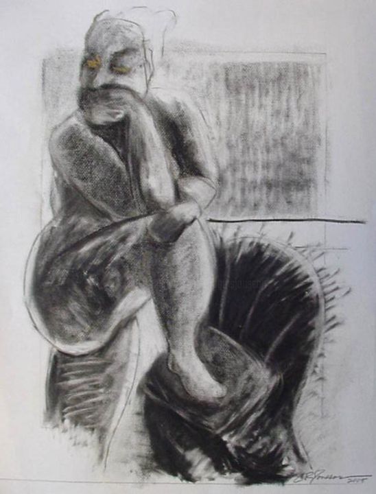 Malarstwo zatytułowany „Life Drawing 25” autorstwa Catherine Rogers, Oryginalna praca, Olej