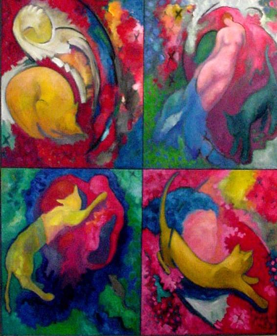 Malarstwo zatytułowany „Quartet 2” autorstwa Catherine Rogers, Oryginalna praca