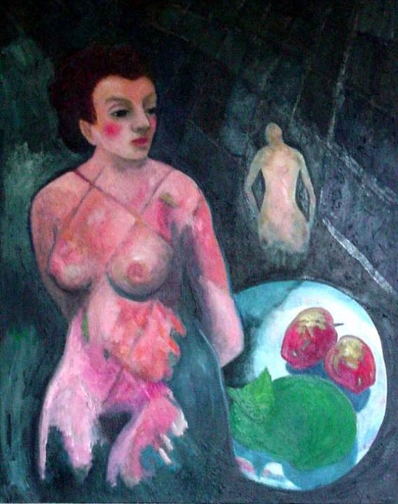 Ζωγραφική με τίτλο "Invisible Woman III" από Catherine Rogers, Αυθεντικά έργα τέχνης, Λάδι