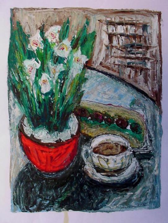 Картина под названием "Still Life 5" - Catherine Rogers, Подлинное произведение искусства, Масло