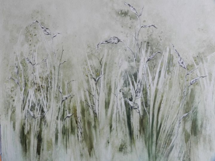 Painting titled "Herbes" by Lucie Richard, Original Artwork