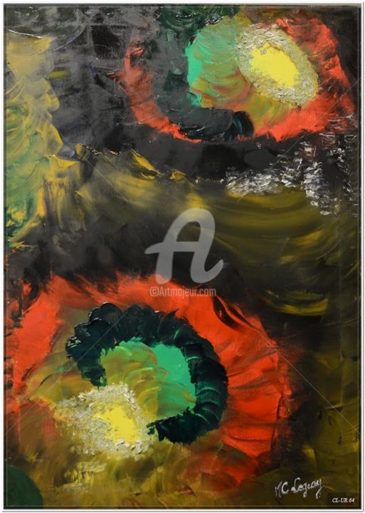 Peinture intitulée "Turbulent skies" par Lodya, Œuvre d'art originale, Huile