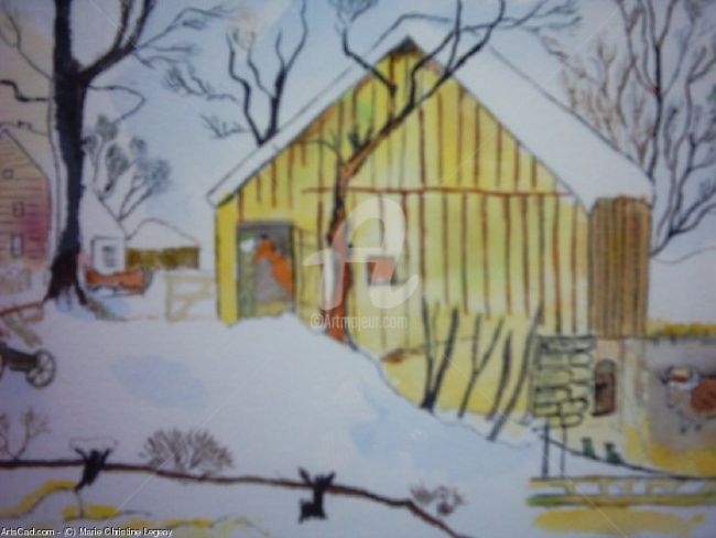 Painting titled "FERME FARM" by Lodya, Original Artwork