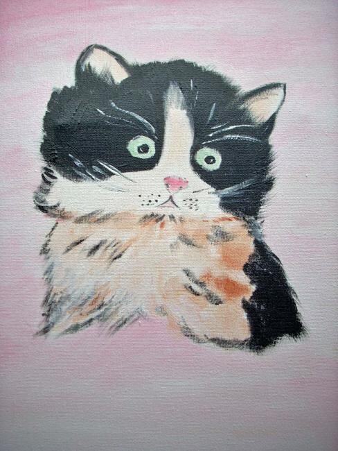 Le Chat Noir Et Blanc The Cat Black And White Painting By Lodya Artmajeur