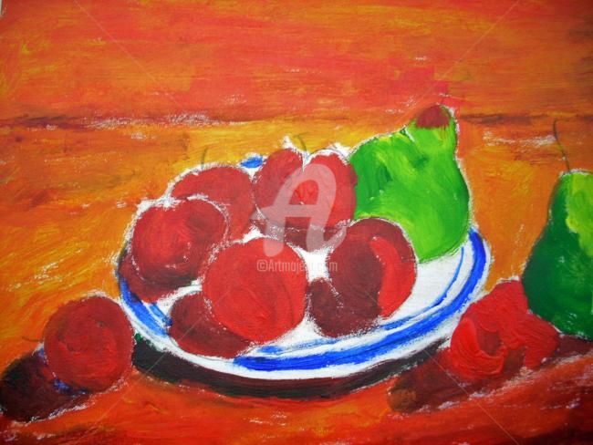 Painting titled "les fruits the frui…" by Lodya, Original Artwork, Oil