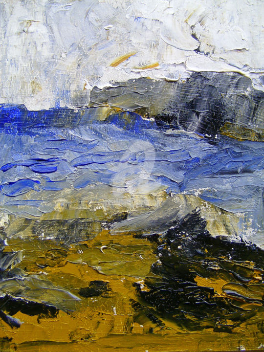 Pintura intitulada "THE WILD SEA COAST" por Lodya, Obras de arte originais, Óleo