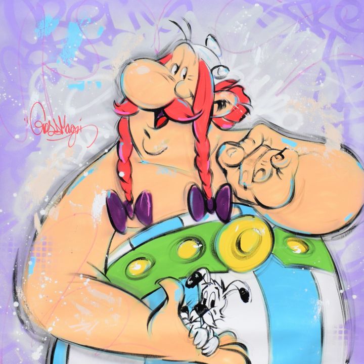 Painting titled "Obelix" by Cross Magri, Original Artwork, Acrylic
