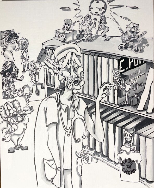 Disegno intitolato "La Médecine" da Cru, Opera d'arte originale, Acrilico