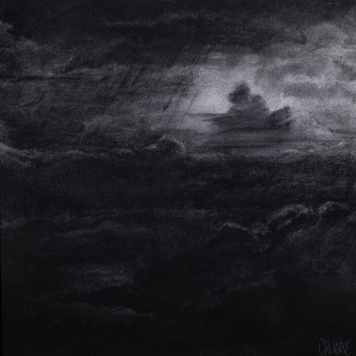 Dessin intitulée "BLACK FRIDAY" par Jean-Louis Crudenaire, Œuvre d'art originale, Fusain