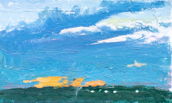 Картина под названием "SERENE SUNSET OVER…" - Cryptid, Подлинное произведение искусства, Масло