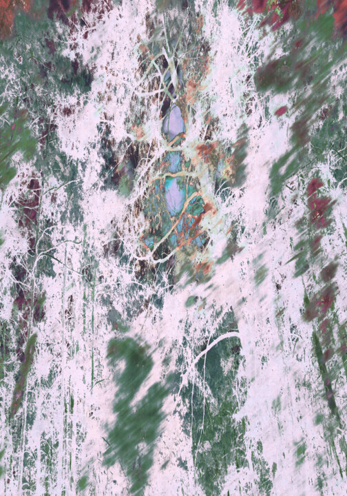 Картина под названием "ABSTRACT TREES PORT…" - Cryptid, Подлинное произведение искусства, Цифровая живопись