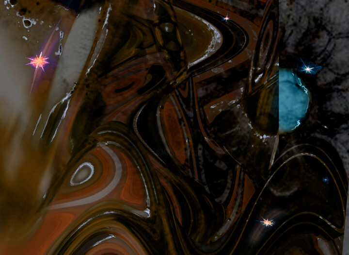Картина под названием "ABSTRACT FLUID SPAC…" - Cryptid, Подлинное произведение искусства, Цифровая живопись