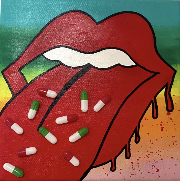 Painting titled "My sweet candies" by Crys, Original Artwork, Acrylic Mounted on Wood Stretcher frame