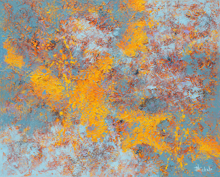 Картина под названием "Barely Contained" - Nancy Eckels, Подлинное произведение искусства, Акрил Установлен на Деревянная ра…