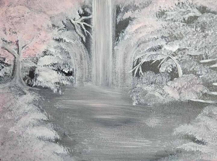 Painting titled "Forêt Sakura" by Crystelle Reeves, Original Artwork, Acrylic