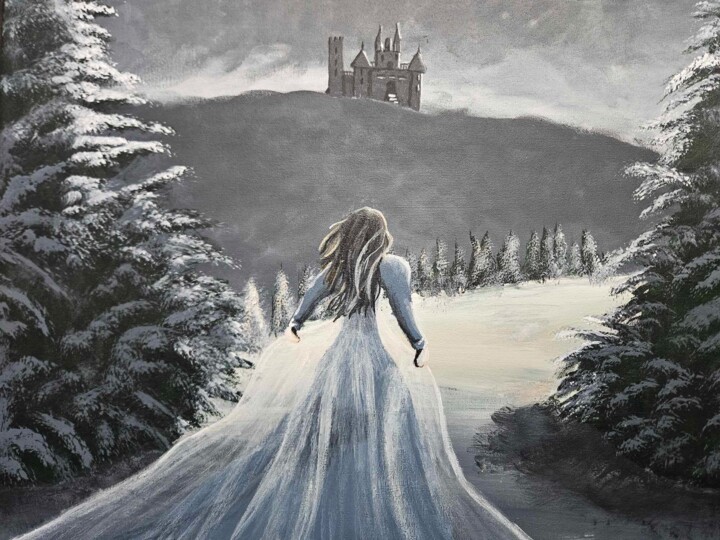 Painting titled "Snow Princess" by Crystelle Reeves, Original Artwork, Acrylic
