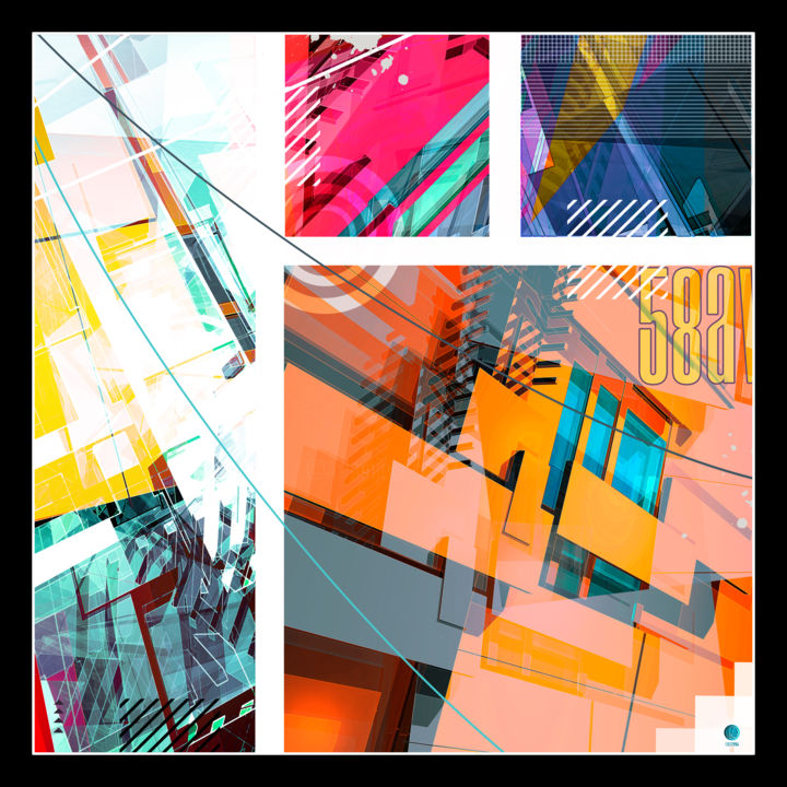 Digitale Kunst mit dem Titel "Abstrapolis D29" von Christophe Martel (zenn), Original-Kunstwerk, 2D digitale Arbeit