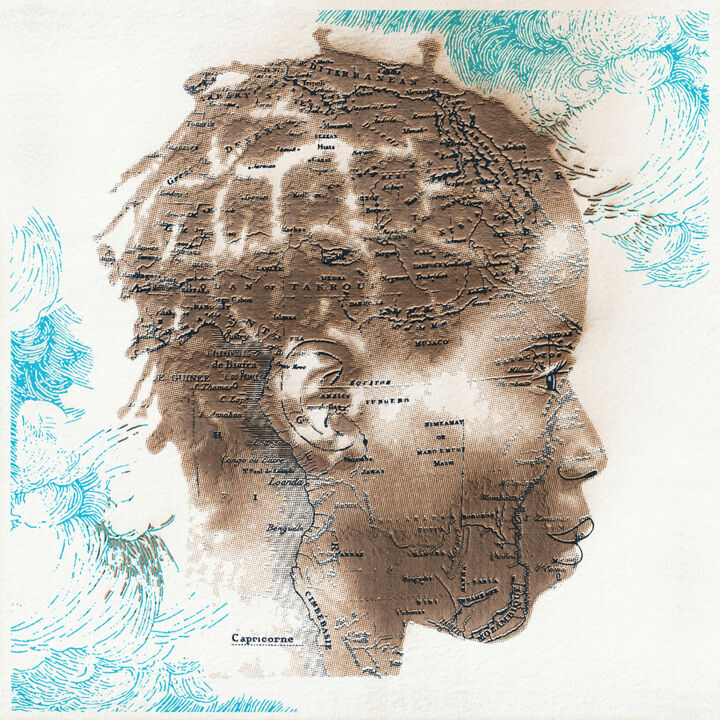 Printmaking titled "Afrique" by Christophe Szkudlarek, Original Artwork, Engraving
