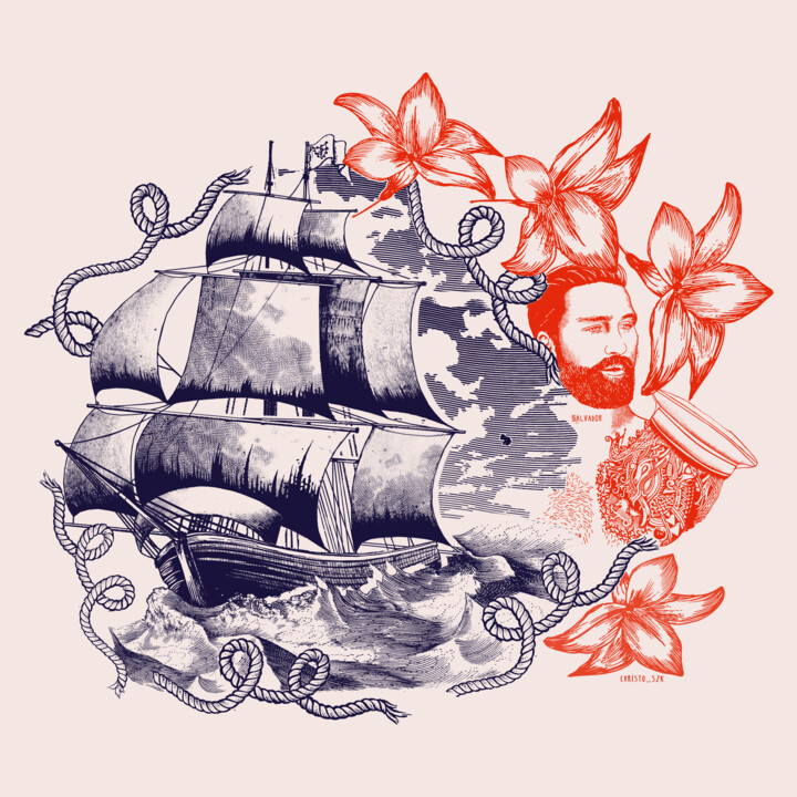 Arts numériques intitulée "Sailor" par Christophe Szkudlarek, Œuvre d'art originale, Travail numérique 2D